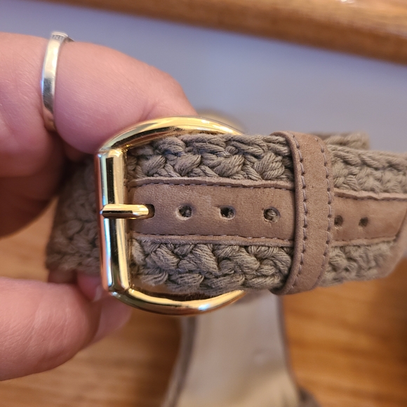 Stuart Weitzman Braided Wedge Sandals - Beige/khaki - Picture 7 of 11
